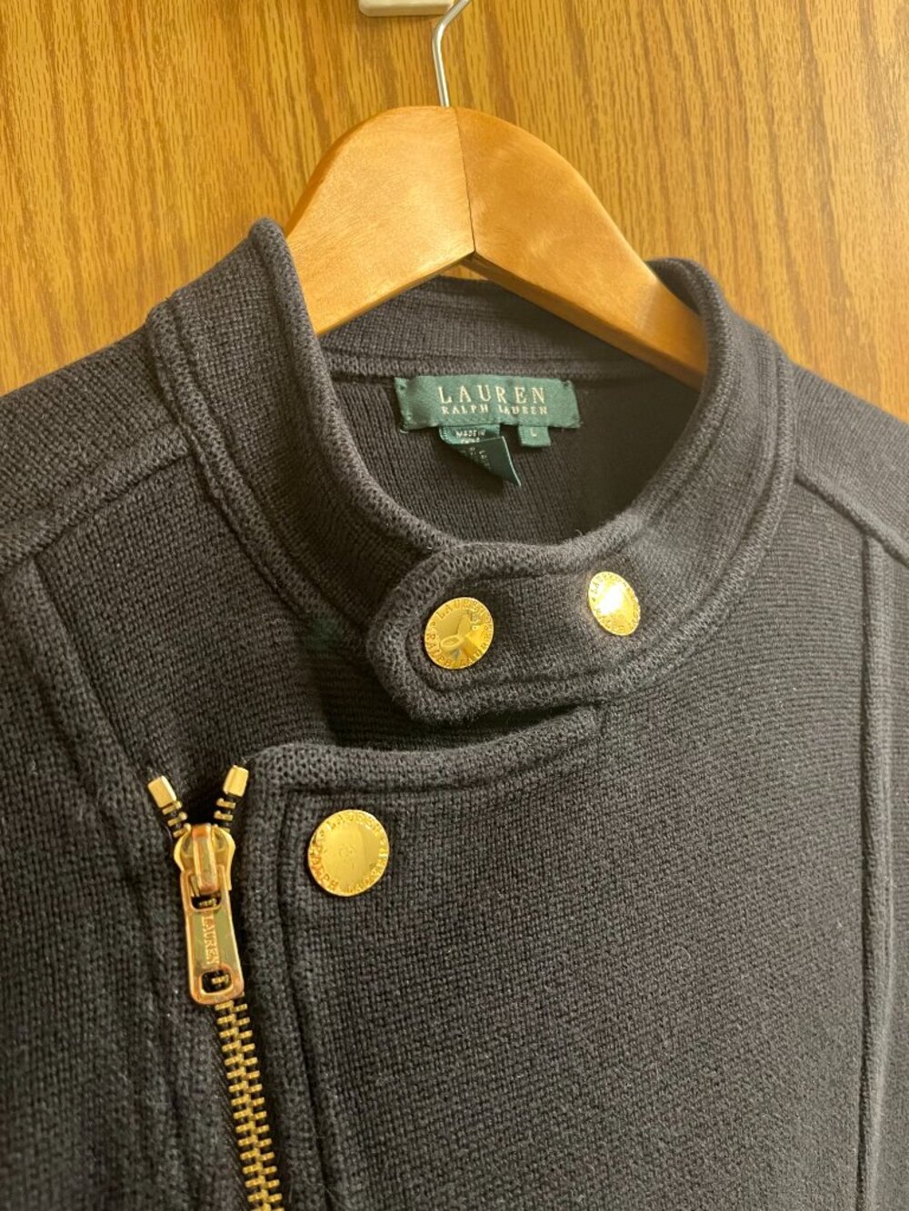 Y2K Vintage Lauren Ralph Lauren Knit Moto Jacket - Picture 5 of 11
